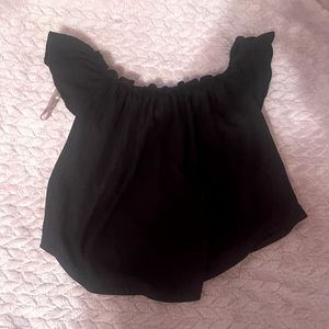 cute off the shoulder ruffled crop top